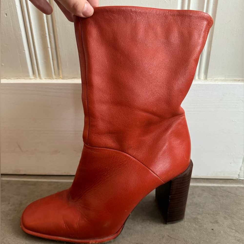 Fire orange Zara boots
